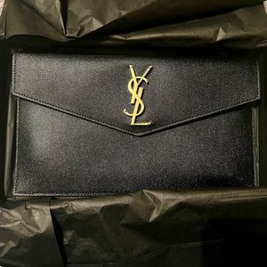 Saint Laurent UPTOWN POUCH IN GRAIN DE POUDRE EMBOSSED LEATHER